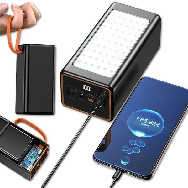 Потужний Power Bank 70000 mAh зі швидким заряджанням PD 20W, кемпінговою LED-лампою та цифровим дисплеєм NXP51 фото