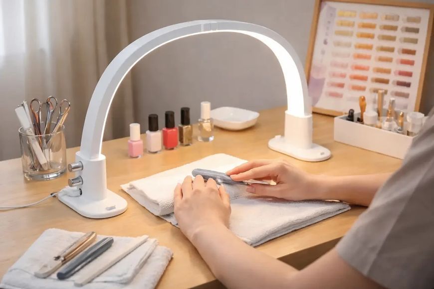 Настільна LED-лампа F-686 для салону краси 47&times;4.5&times;30 см. Лампа для манікюру та nail-майстрів. Від мережі 220V F686 фото