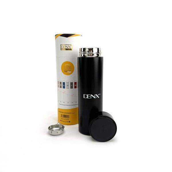 Термос DENX DX1703 500 мл із датчиком температури та ситечком. Чорний (DX1703) DX1703 фото