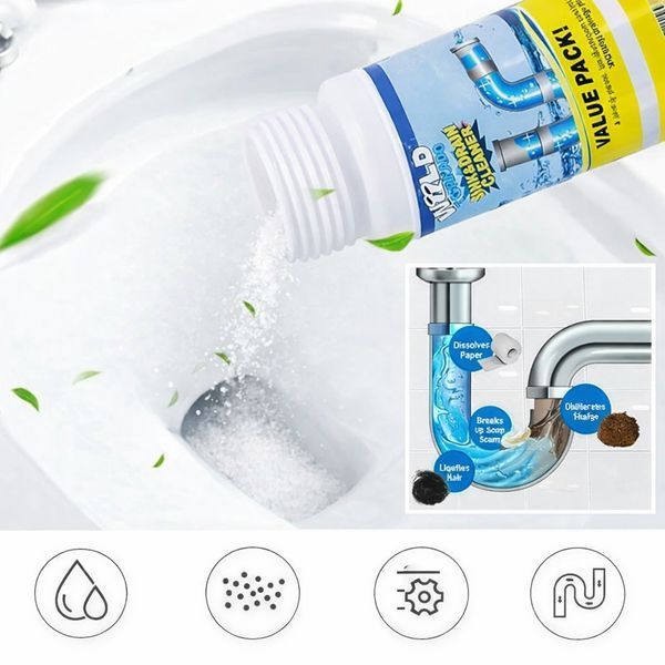 Очисник для труб і мийки WILD Tornado Sink & Drain Cleaner, порошок 100 мл WILD2217 фото
