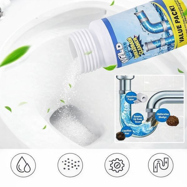 Очисник для труб і мийки WILD Tornado Sink & Drain Cleaner, порошок 100 мл WILD2217 фото
