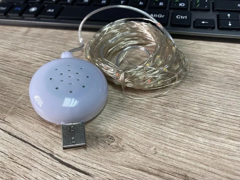 Гірлянда дріт музичний прозорий дріт USB RGB різнобарвний SF-4 NNSF4 фото