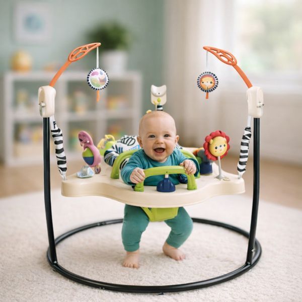 Дитячий ігровий центр Fisher-Price Jumperoo з підсвіткою і звуком / Розвивальний ігровий джемпер Бежевий X649 фото