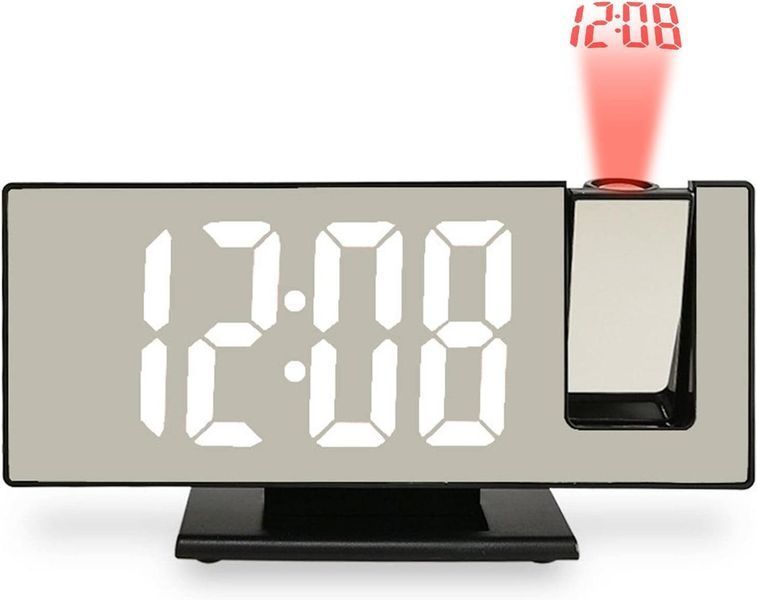 Годинник настільний із проєкцією часу на стелю з LED-дисплеєм і будильником TI1208 фото